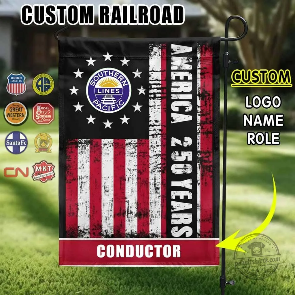 Union Pacific Railroad America 250 Years Conductor Garden Flag 9 Union Pacific Railroad America 250 Years Conductor Garden Flag