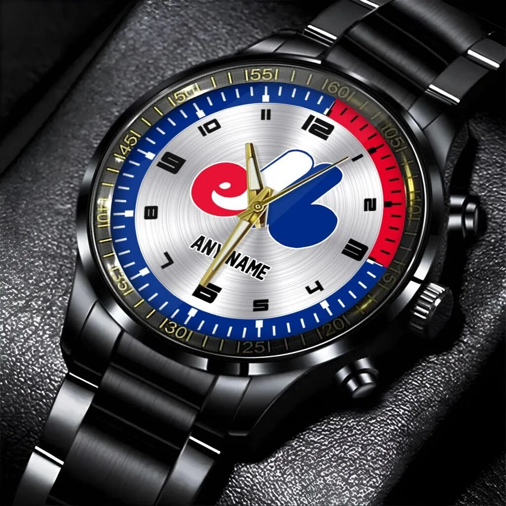 Montreal Expos Personalized Name Stainless Steel Watch