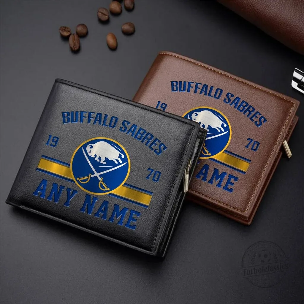 Buffalo Sabres Personalized Name Leather Wallet