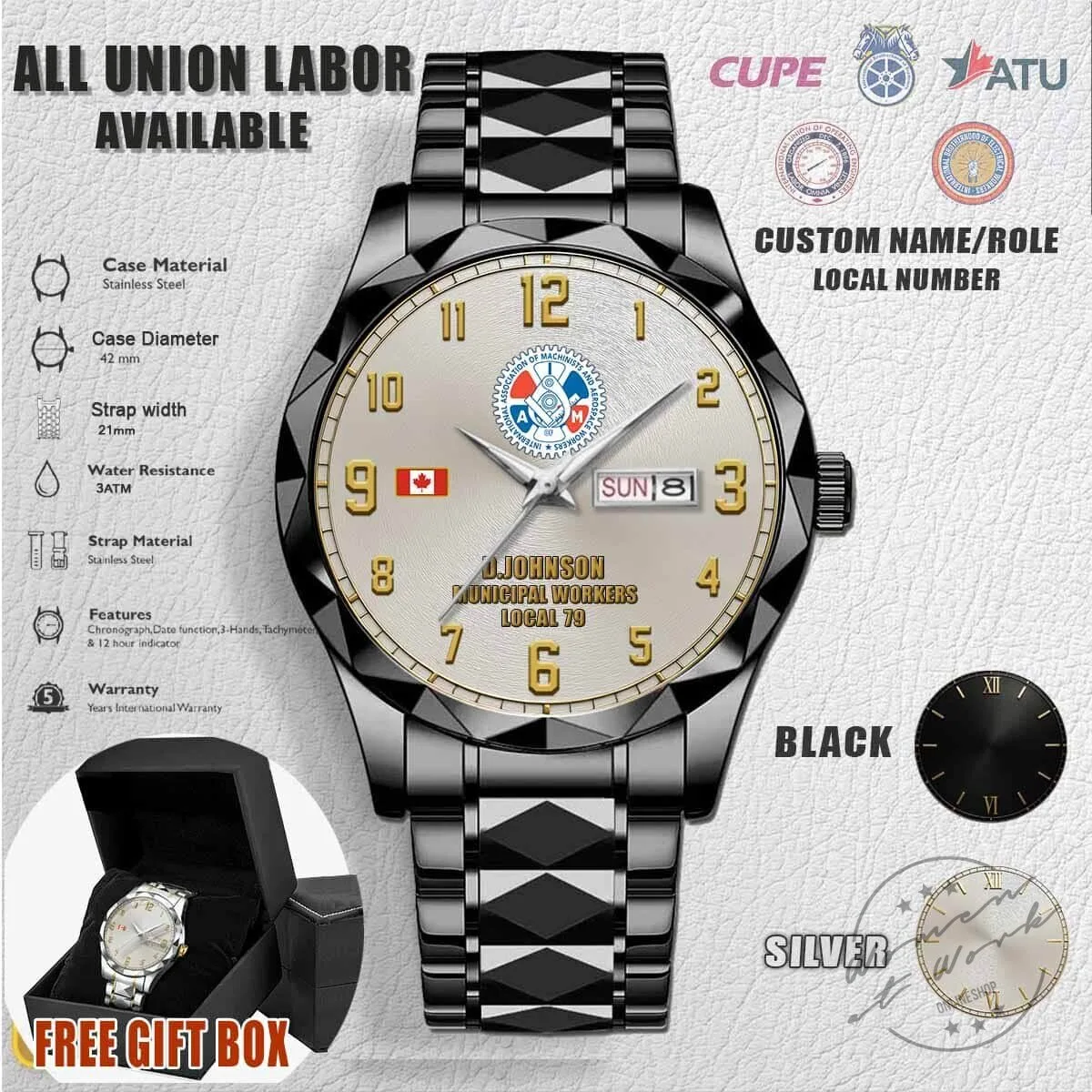 Stainless Steel Watch for Municipal Workers of the Canadian Union of Public Employees 4 Stainless Steel Watch for Municipal Workers of the Canadian Union of Public Employees