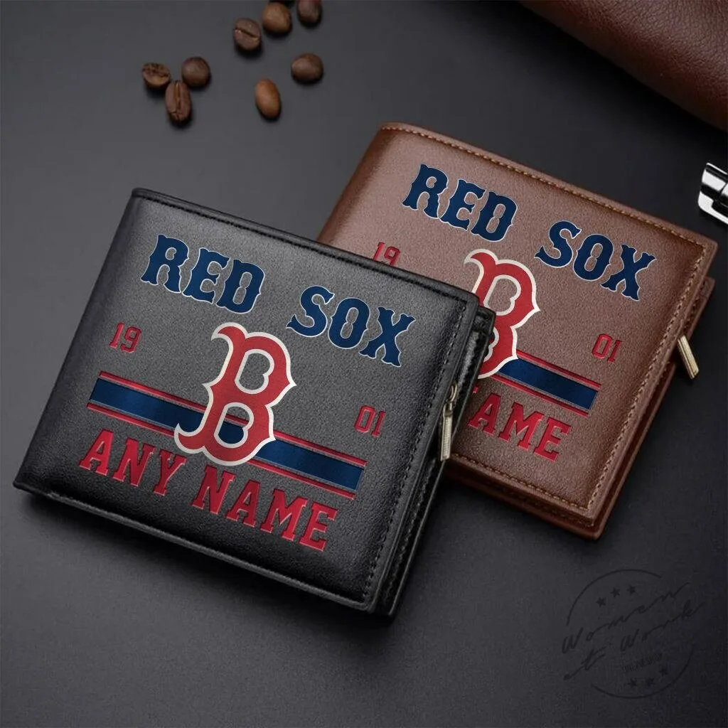 Boston Red Sox Personalized Leather Wallet for Men