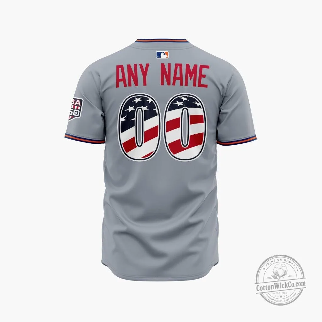 New York Mets Personalized Stars and Stripes Fourth of July Baseball Jersey 5 New York Mets Personalized Stars and Stripes Fourth of July Baseball Jersey