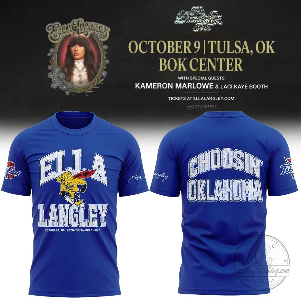 Ella Langley Tulsa Golden Hurricane The Dandelion Tour 2026 T-Shirt