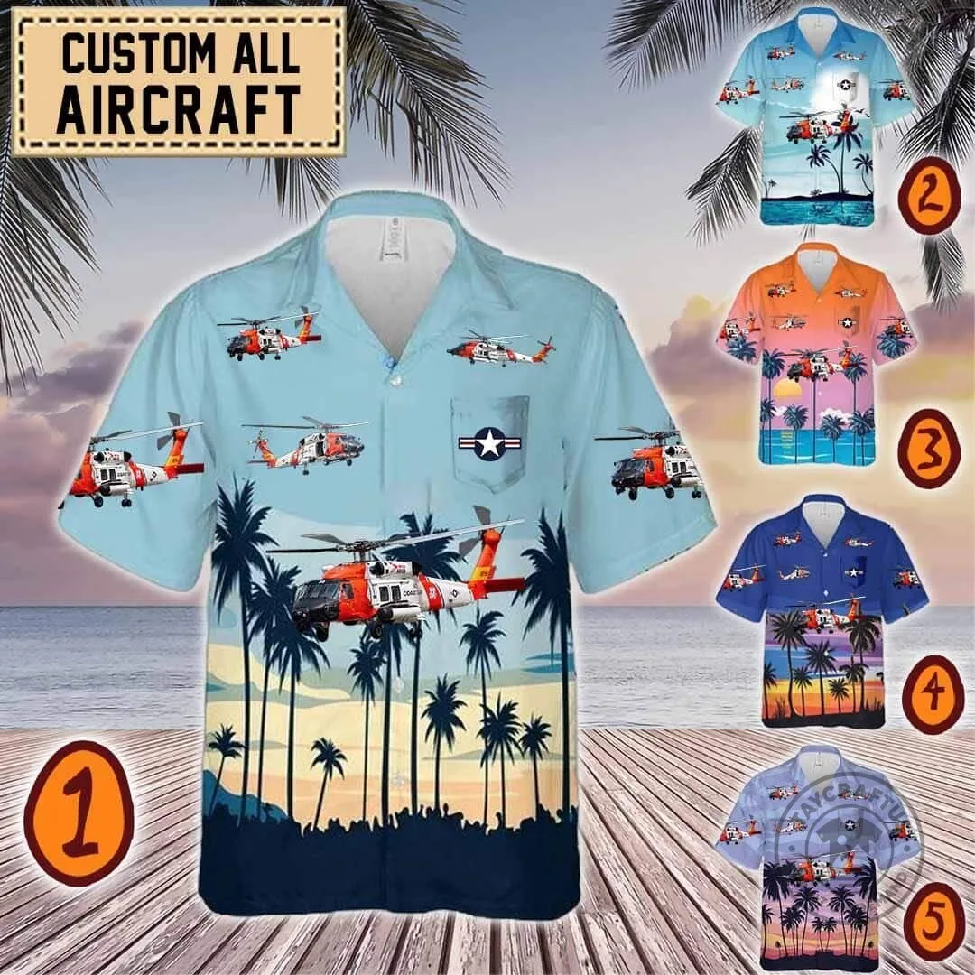 MH-60T Jayhawk Helicopter United States Coast Guard Hawaiian Shirt 1 MH-60T Jayhawk Helicopter United States Coast Guard Hawaiian Shirt