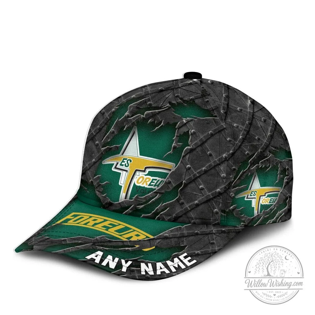 Val-d'Or Foreurs Personalized Name Black Metal Design Baseball Cap Hat 9 Val-d