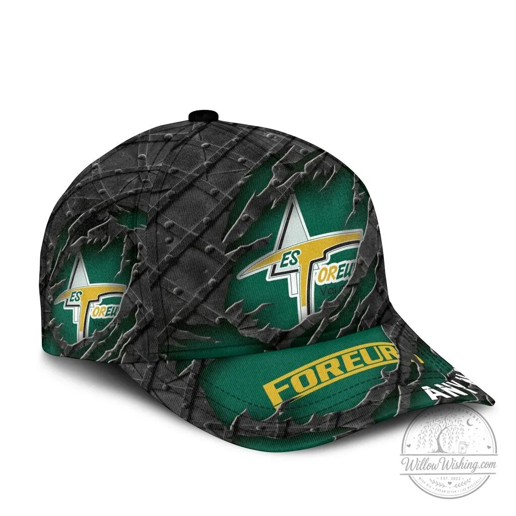 Val-d'Or Foreurs Personalized Name Black Metal Design Baseball Cap Hat 10 Val-d