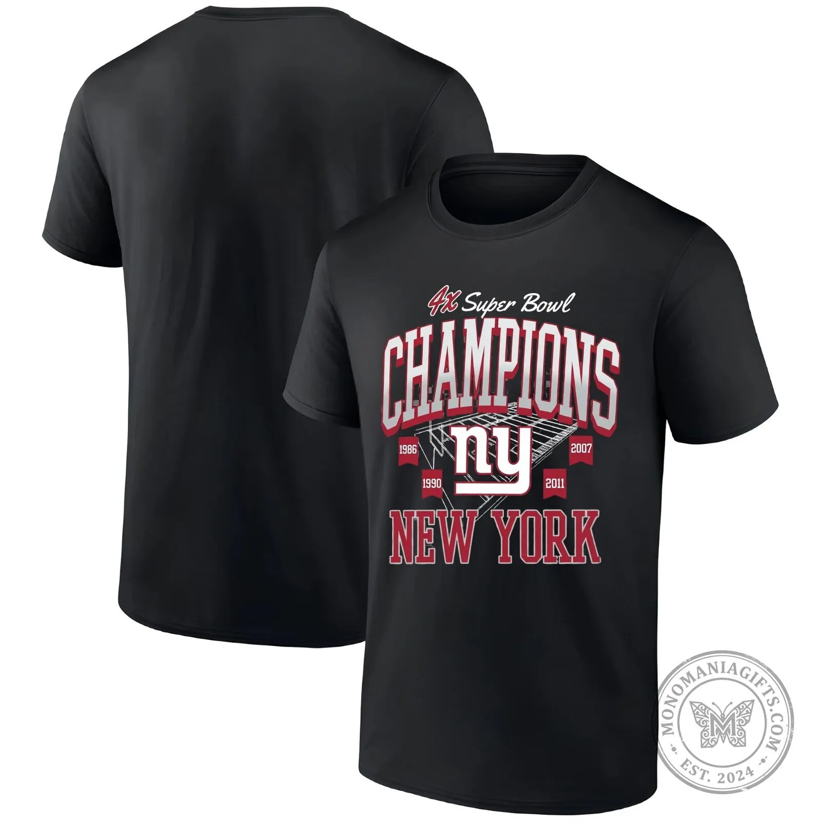 New York Giants Super Bowl Champions 4-Time Victory T-Shirt