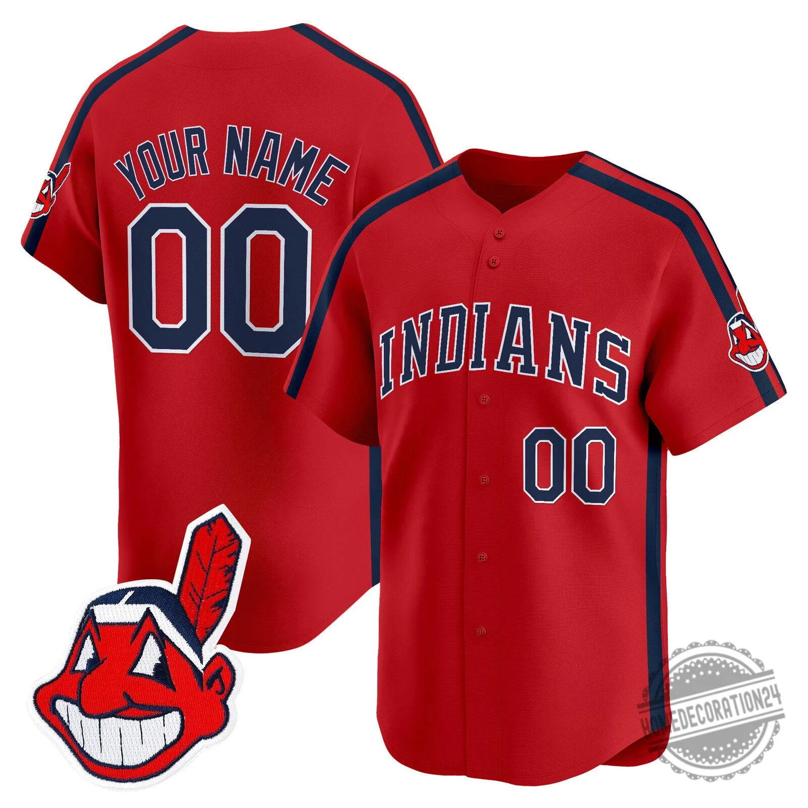 Cleveland Indians Custom Baseball Jersey with Your Name and Number 5 Cleveland Indians Custom Baseball Jersey with Your Name and Number
