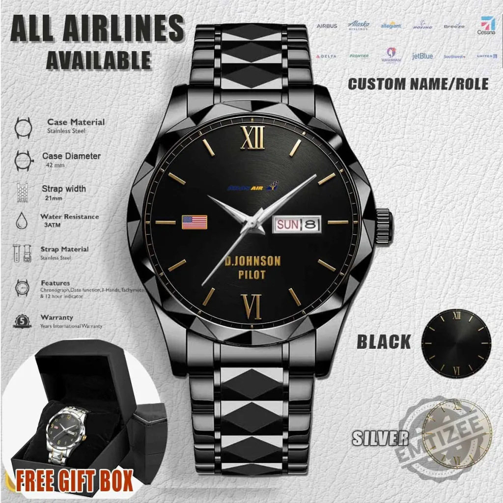 Atlas Air Pilot Stainless Steel Wrist Watch