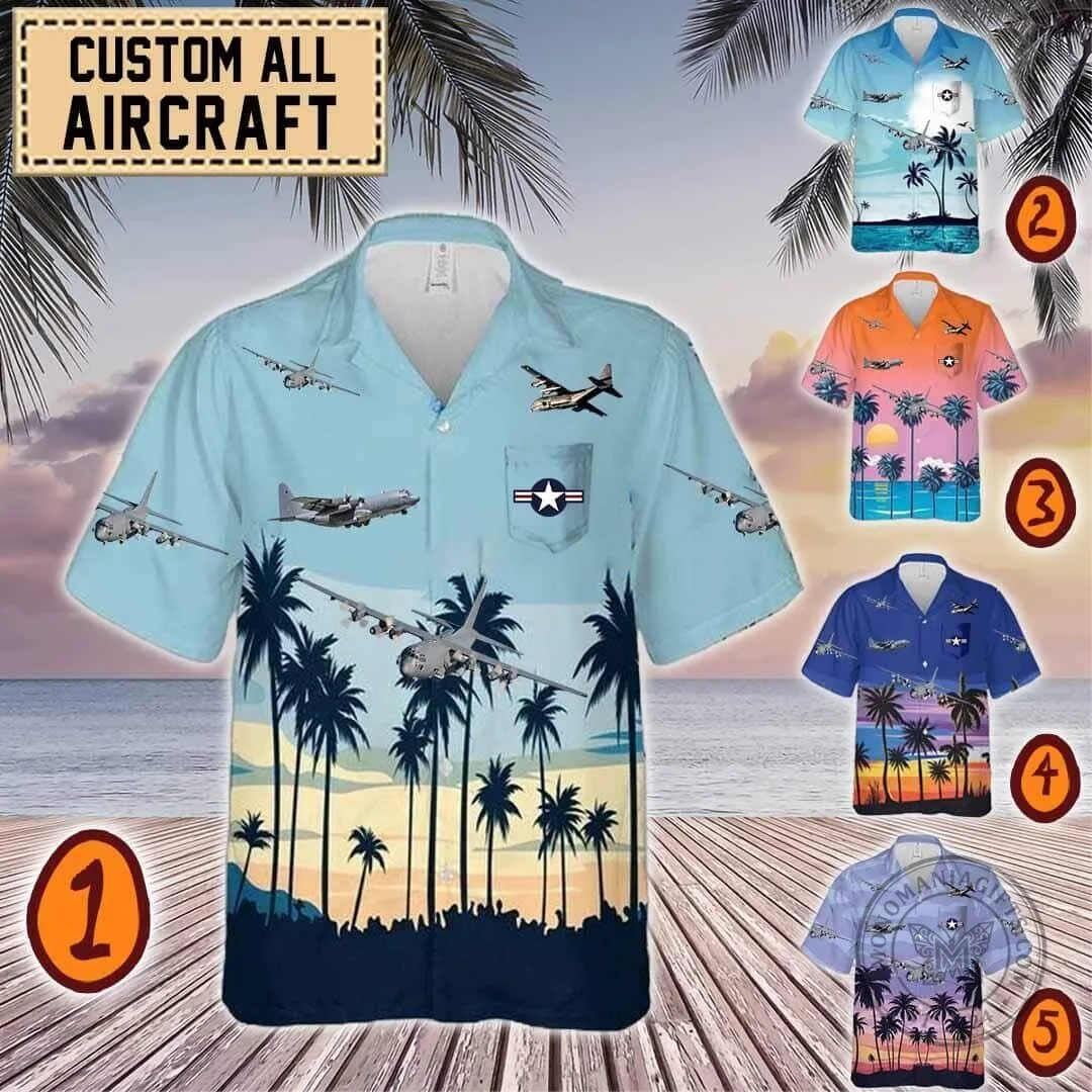 AC-130 Gunship Aircraft Tropical Hawaiian Shirt