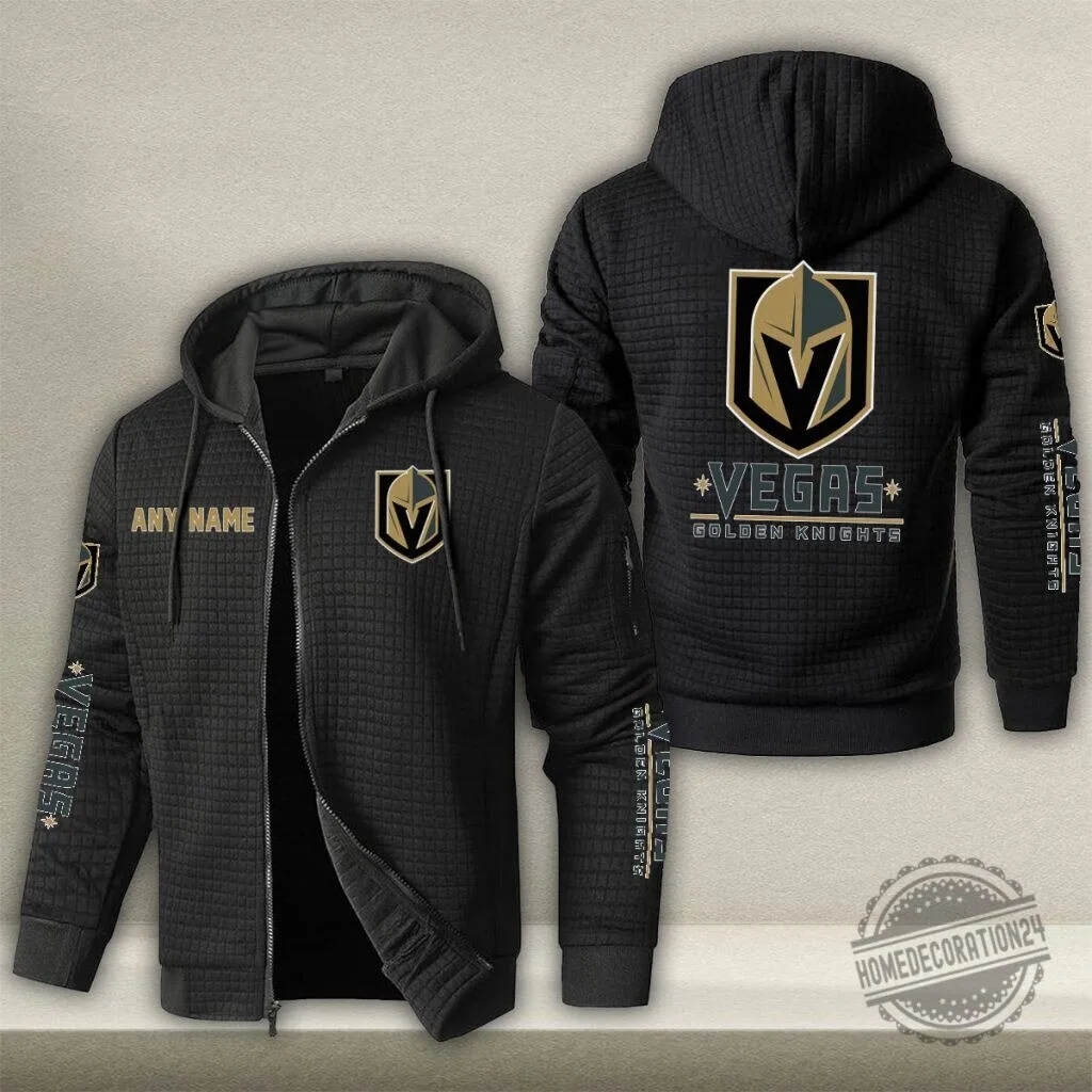 Vegas Golden Knights NHL Personalized Name Waffle Zip Hoodie