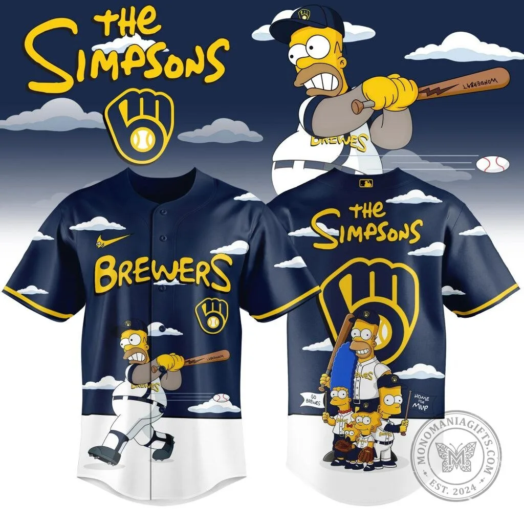 Milwaukee Brewers The Simpsons Homer Simpson Baseball Jersey