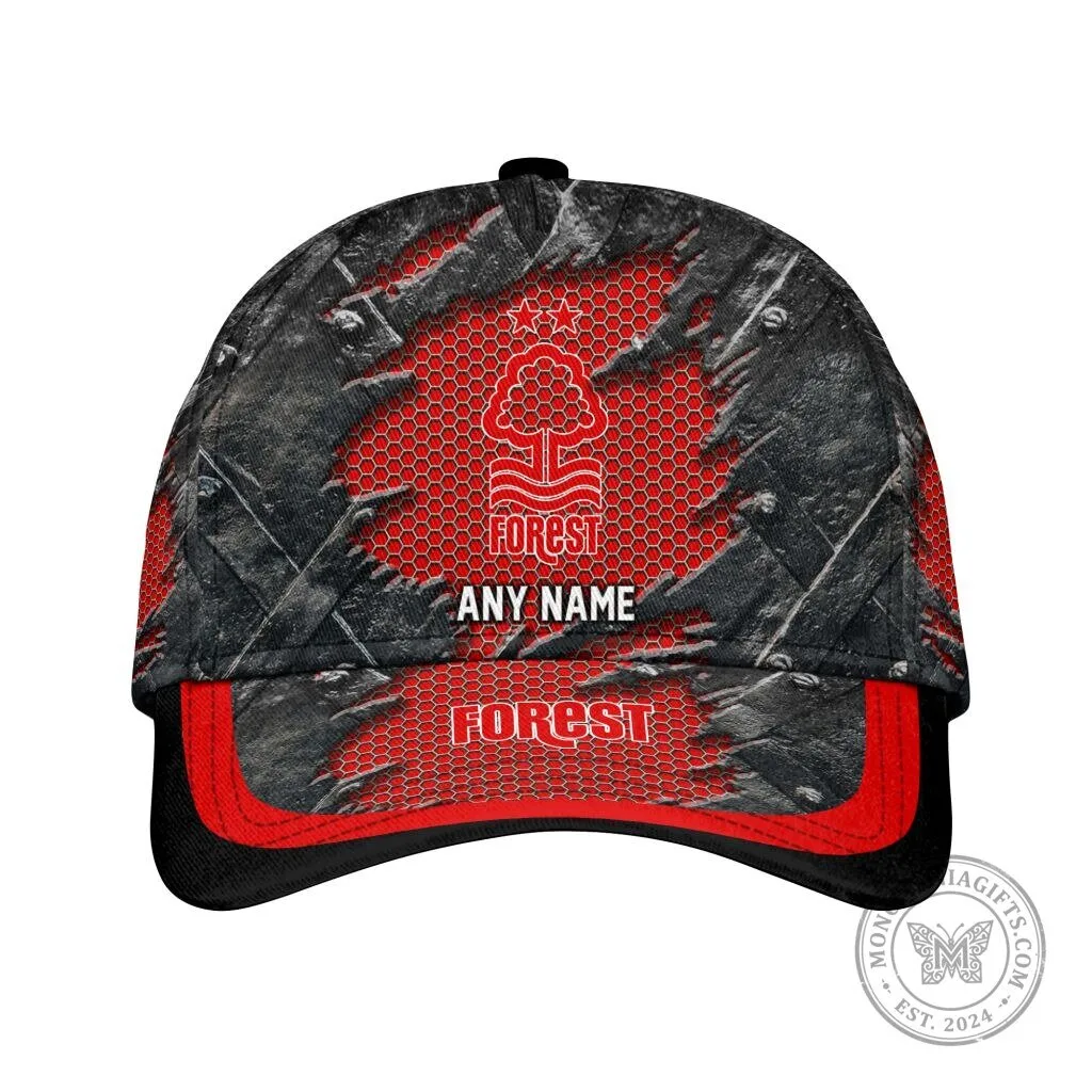 Nottingham Forest Football Club Personalized Red and Black Distressed Cap Hat