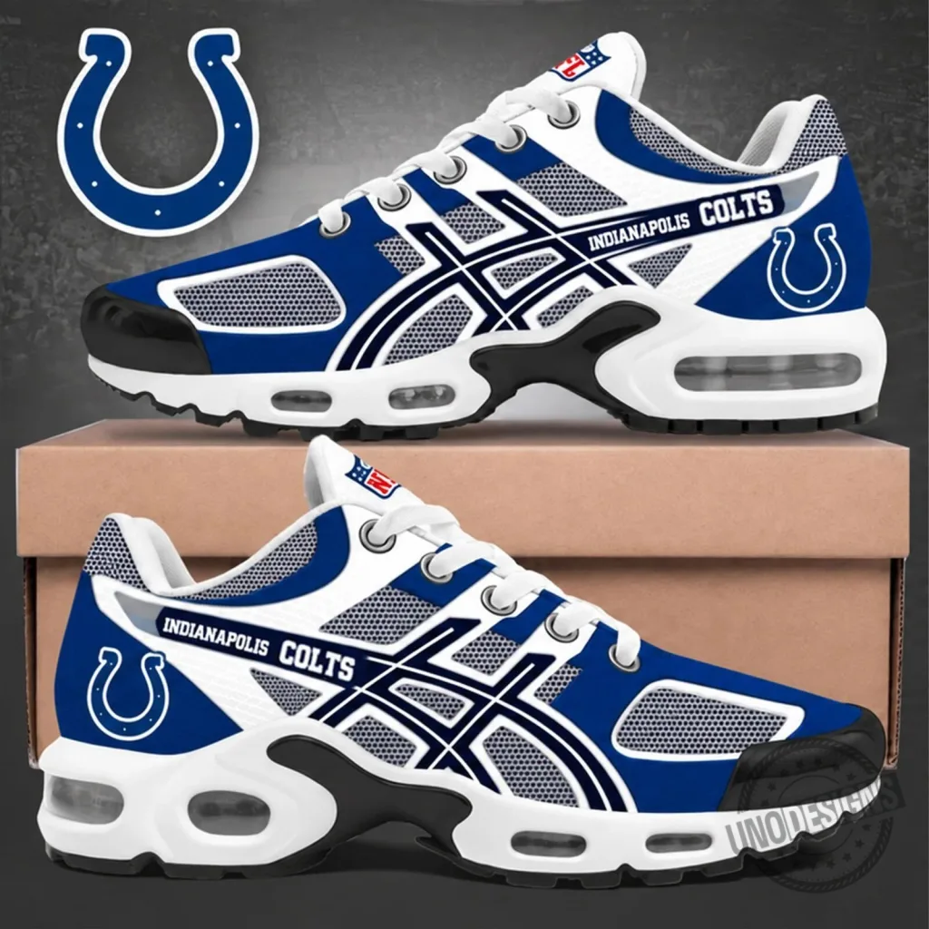 Indianapolis Colts NFL Team Logo Custom Design Air Cushion Sports Shoes Indianapolis Colts NFL Team Logo Custom Design Air Cushion Sports Shoes