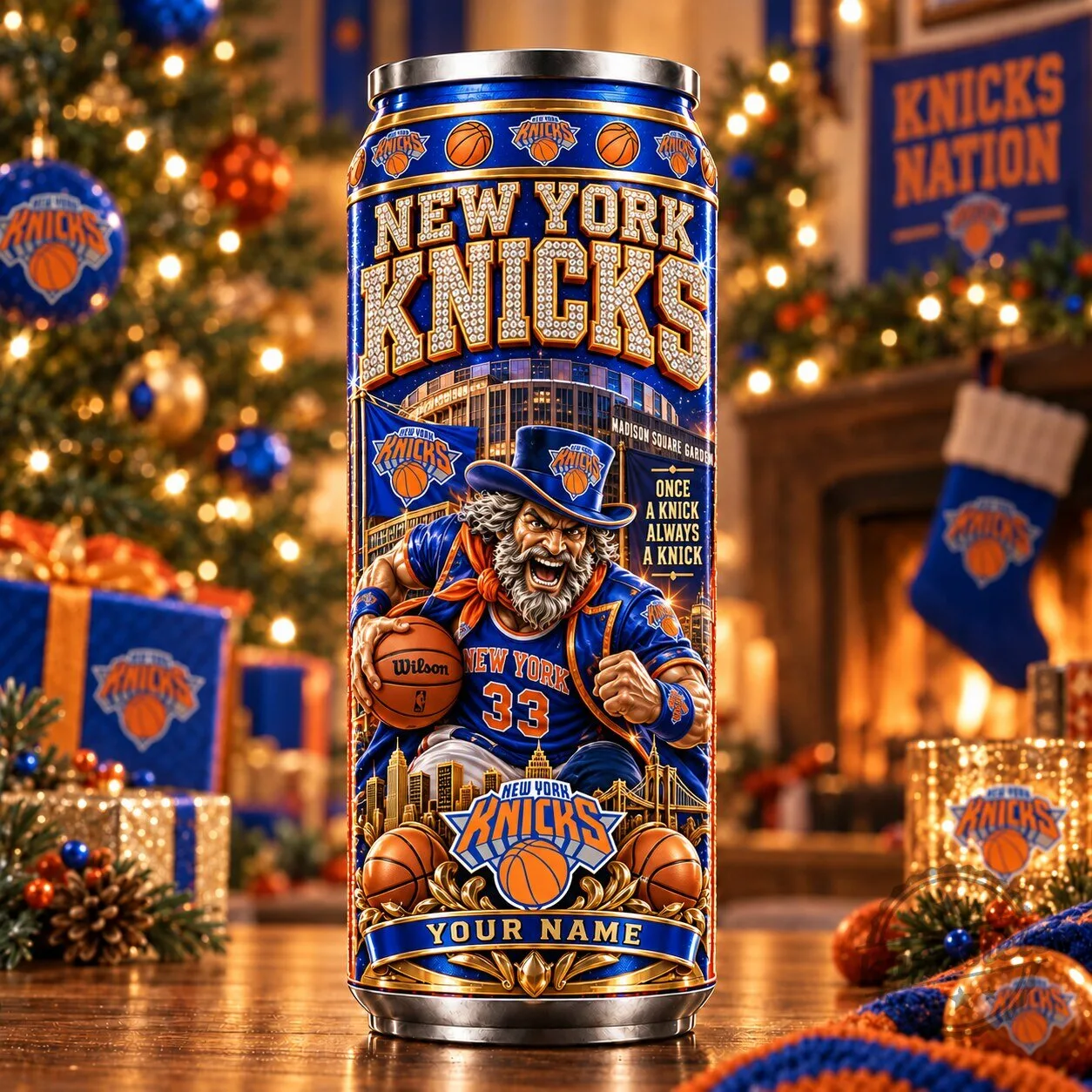 New York Knicks Basketball Team Fan Art Insulated Stainless Steel Tumbler