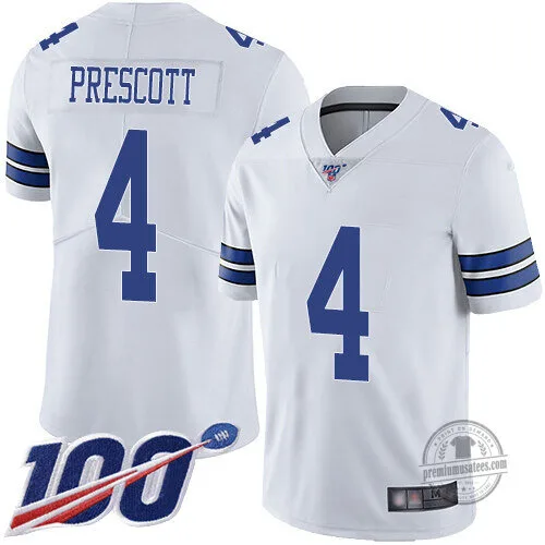 Dak Prescott Dallas Cowboys White Stitched NFL 100th Season Vapor Limited Jersey