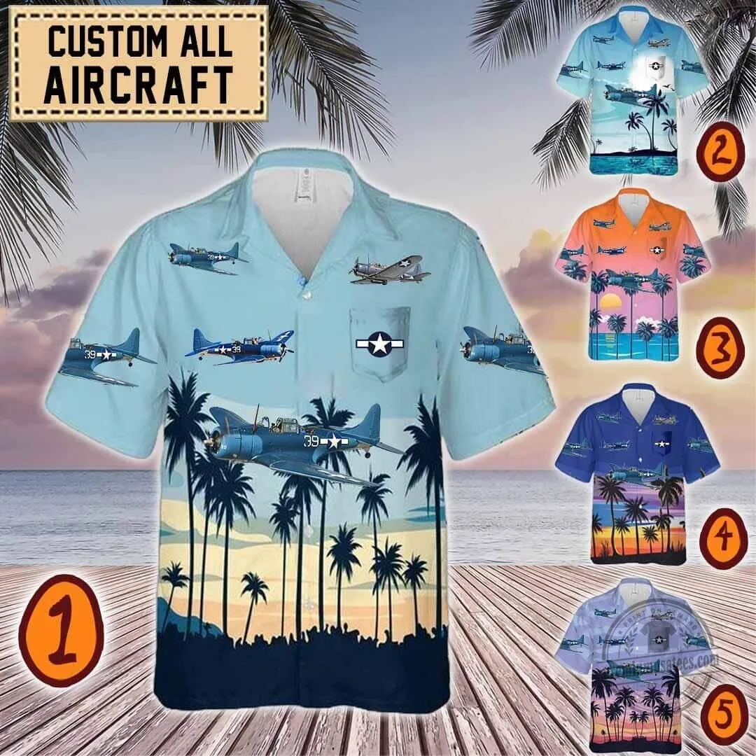 Douglas SBD Dauntless Dive Bomber Aircraft Hawaiian Shirt