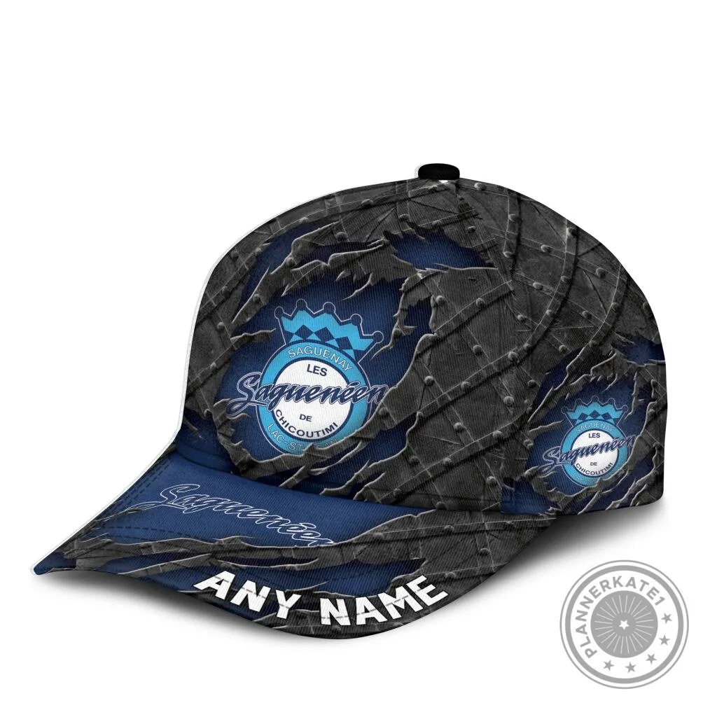 Chicoutimi Sagueneens Personalized Name Black Metal Design Cap Hat 5 Chicoutimi Sagueneens Personalized Name Black Metal Design Cap Hat