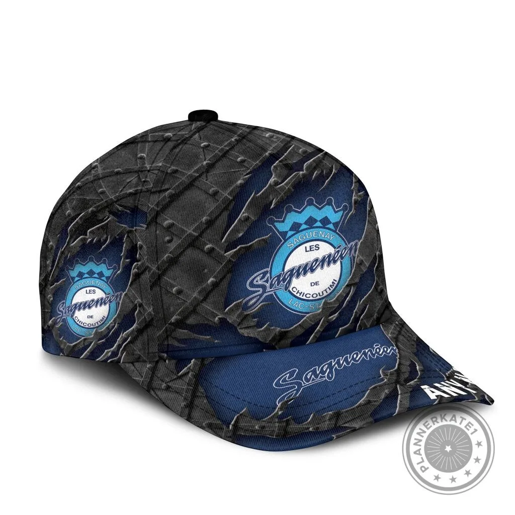 Chicoutimi Sagueneens Personalized Name Black Metal Design Cap Hat 6 Chicoutimi Sagueneens Personalized Name Black Metal Design Cap Hat