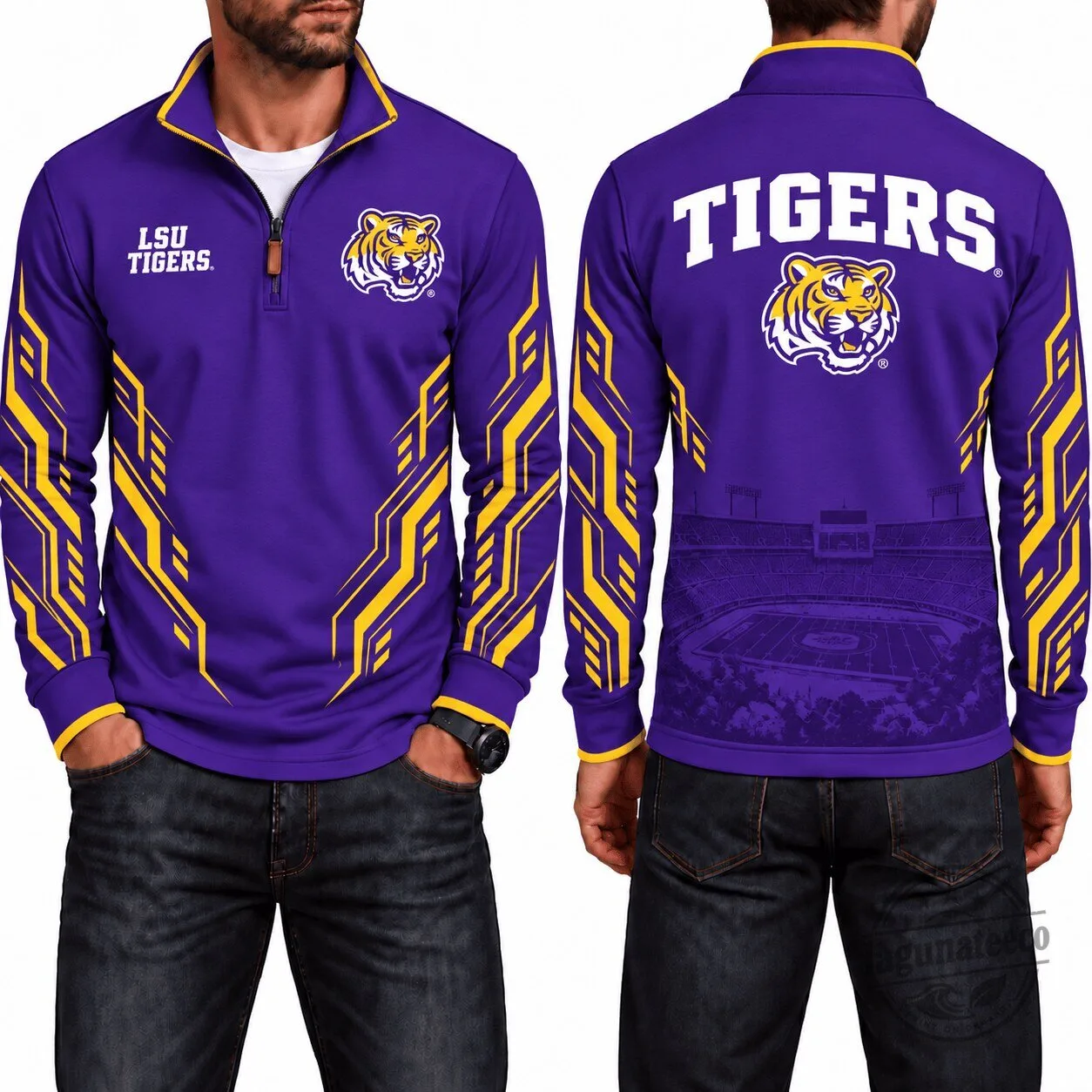 LSU Tigers Men's Quarter Zip Sweatshirt