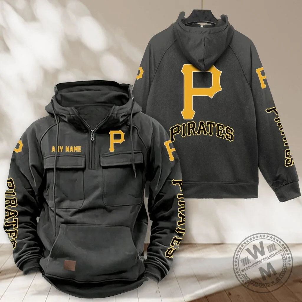 Pittsburgh Pirates Personalized Name Tactical Half-Zip Hoodie