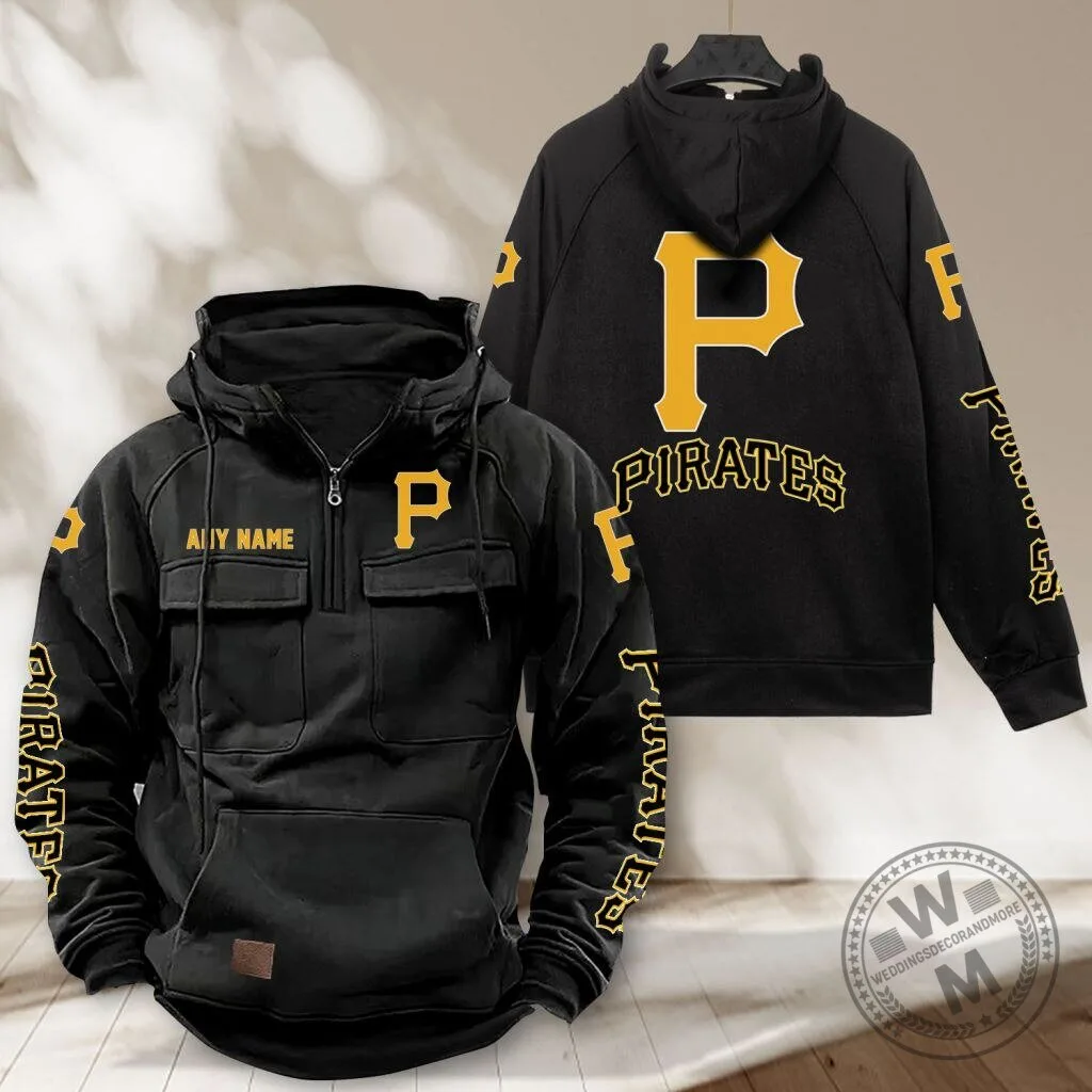 Pittsburgh Pirates Personalized Name Tactical Half-Zip Hoodie 7 Pittsburgh Pirates Personalized Name Tactical Half-Zip Hoodie