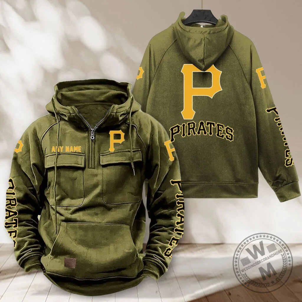Pittsburgh Pirates Personalized Name Tactical Half-Zip Hoodie 8 Pittsburgh Pirates Personalized Name Tactical Half-Zip Hoodie