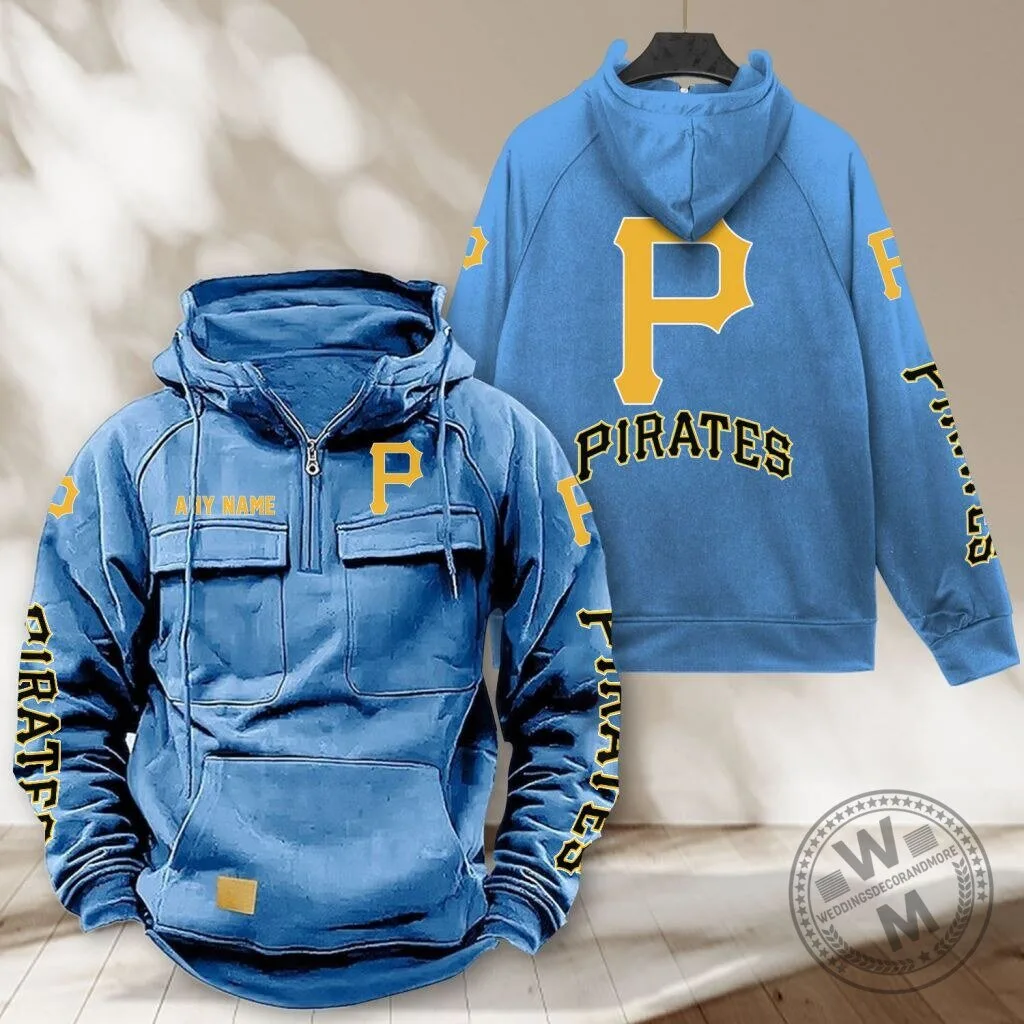 Pittsburgh Pirates Personalized Name Tactical Half-Zip Hoodie 9 Pittsburgh Pirates Personalized Name Tactical Half-Zip Hoodie