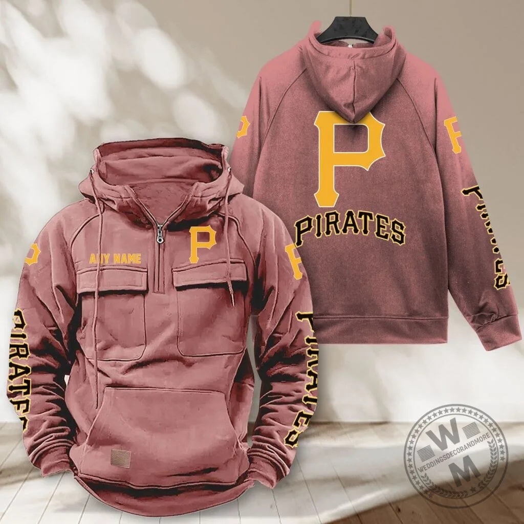 Pittsburgh Pirates Personalized Name Tactical Half-Zip Hoodie 11 Pittsburgh Pirates Personalized Name Tactical Half-Zip Hoodie