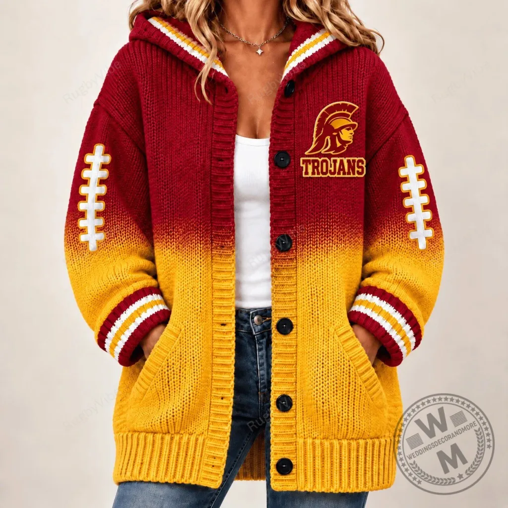 USC Trojans Football Team Cardigan Hoodie USC Trojans Football Team Cardigan Hoodie
