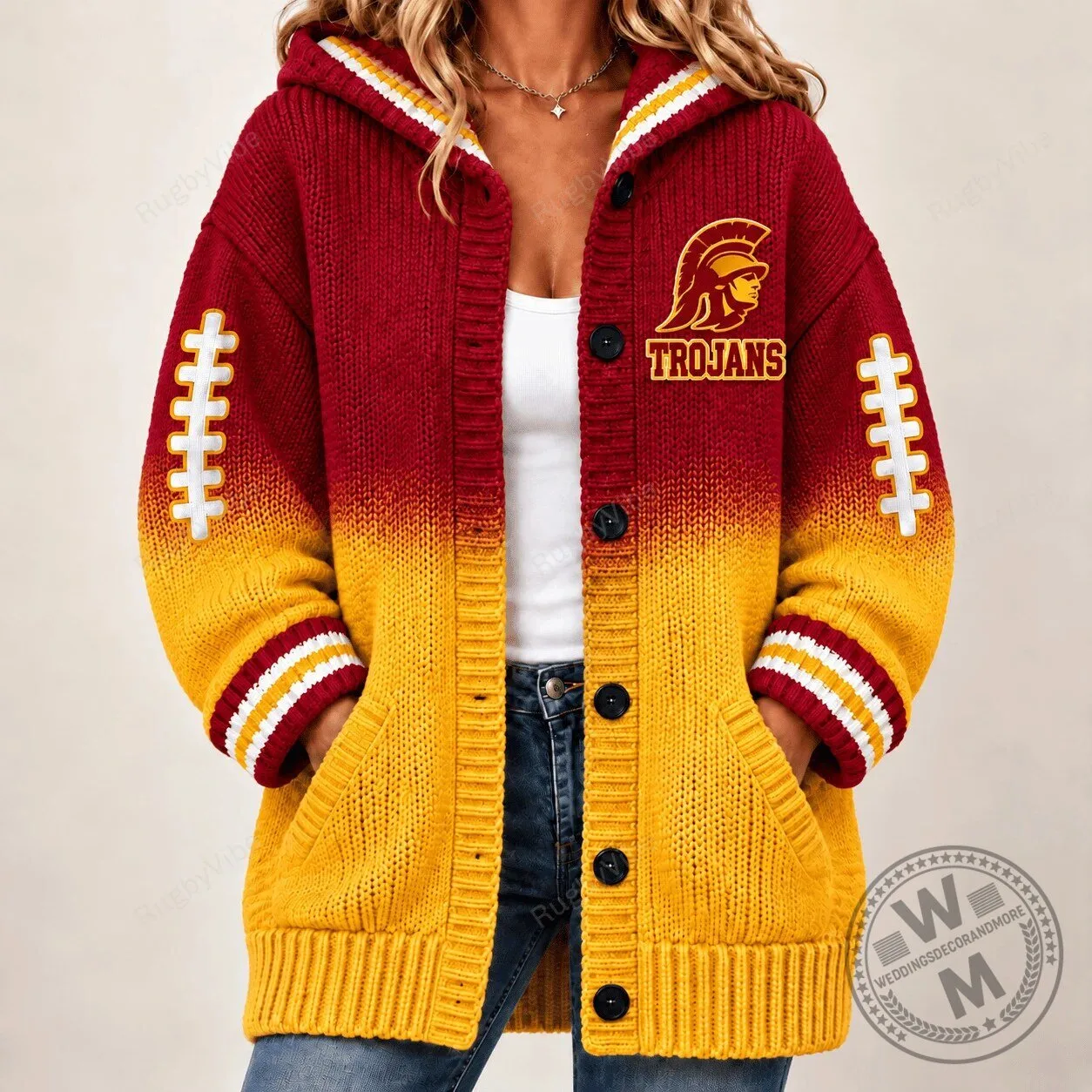 USC Trojans Football Team Cardigan Hoodie