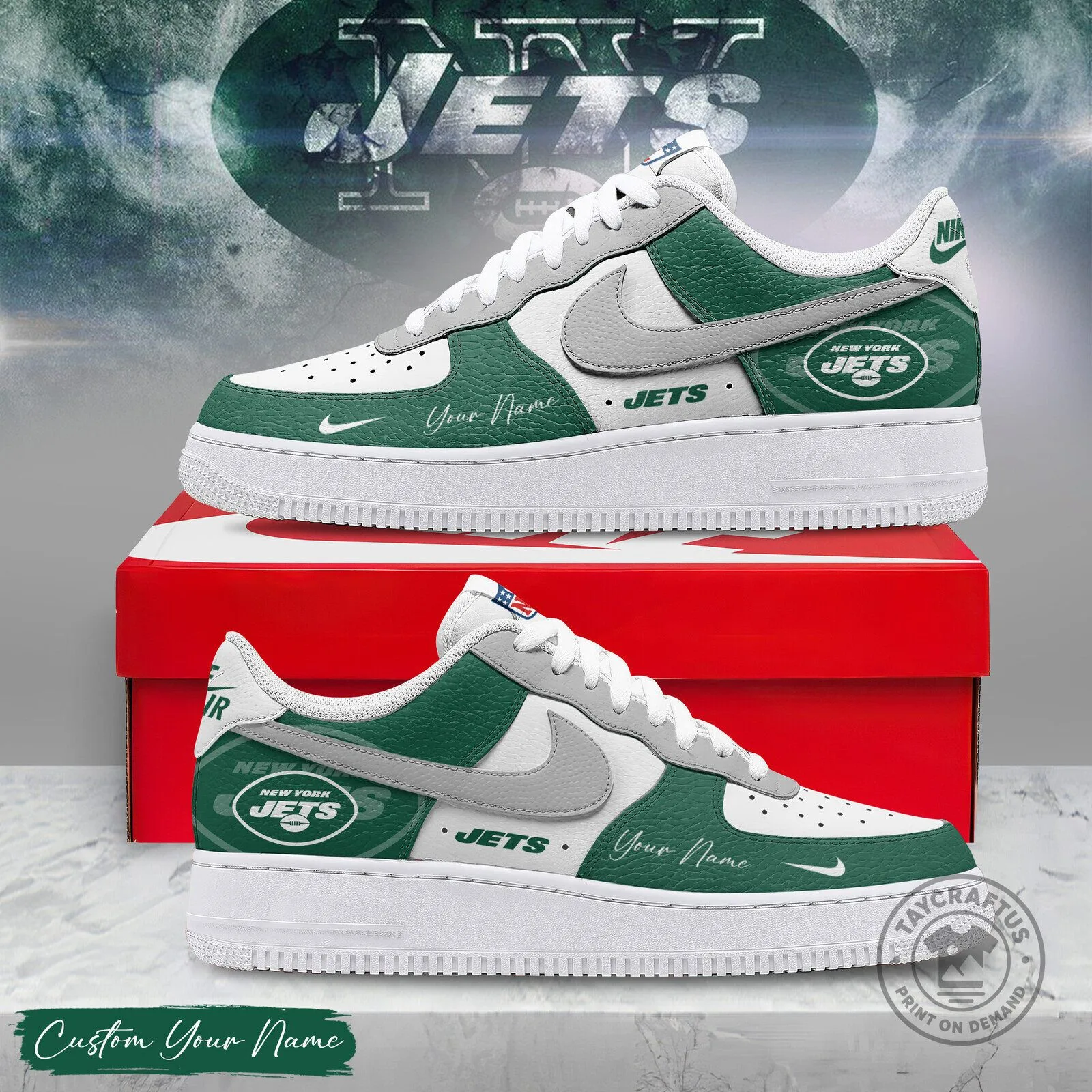 New York Jets Victory Pride Custom Name White and Green Sports Shoes 1 New York Jets Victory Pride Custom Name White and Green Sports Shoes