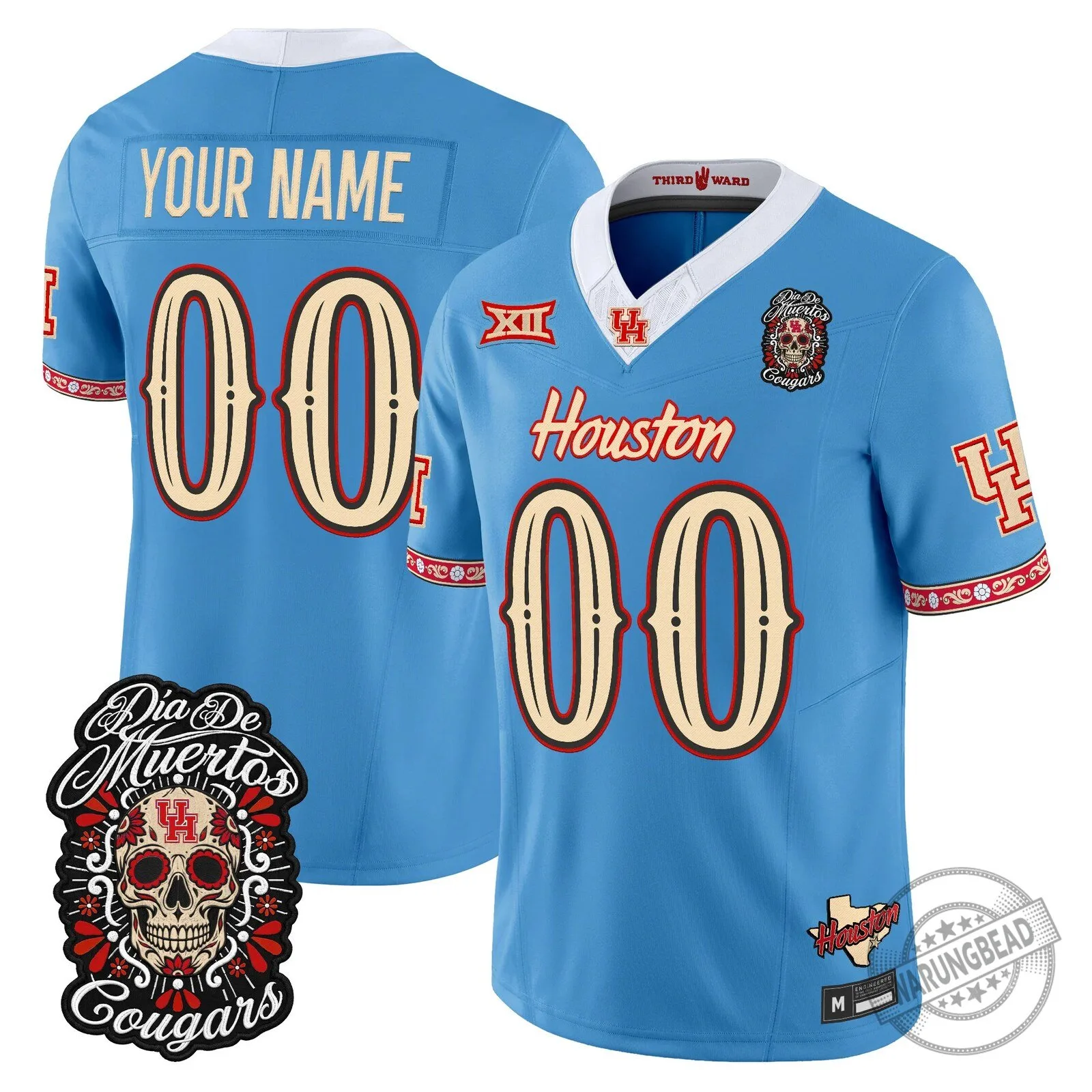 Houston Cougars Día de los Muertos Football Jersey