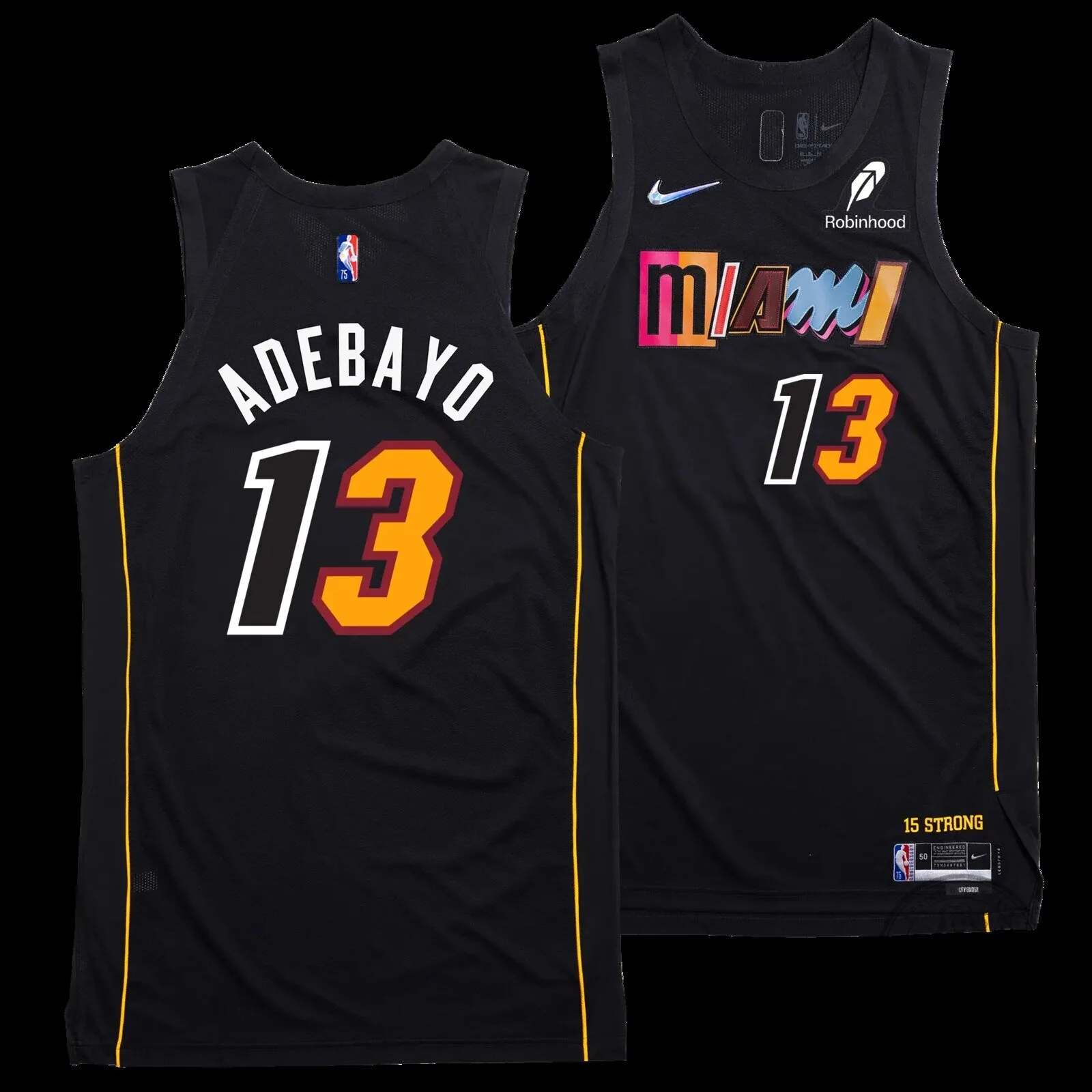 Bam Adebayo Miami Heat Black Mashup Edition Stitched Basketball Jersey