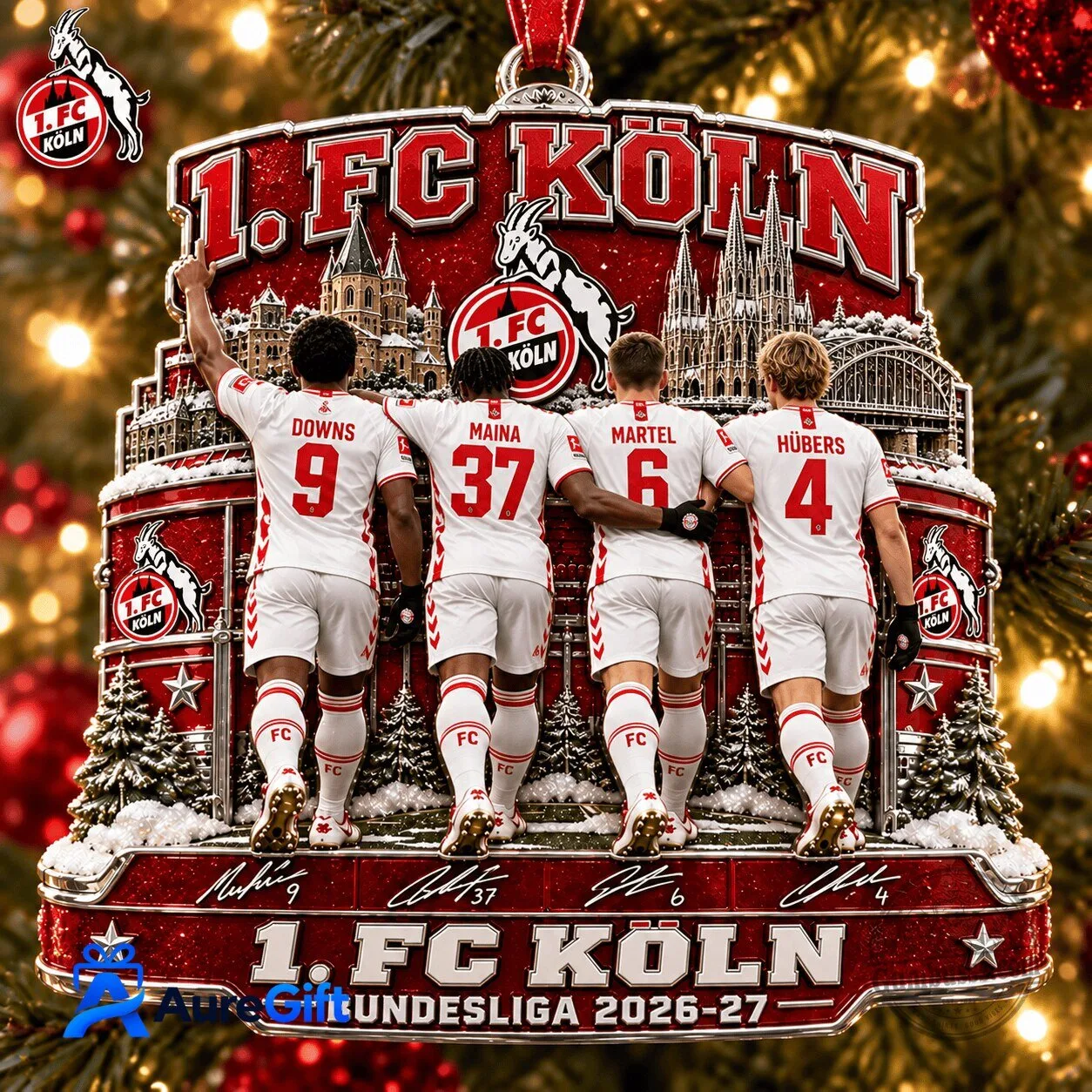 1. FC Köln Bundesliga Matchday Personalized Name Acrylic Christmas Ornament 1 1. FC Köln Bundesliga Matchday Personalized Name Acrylic Christmas Ornament