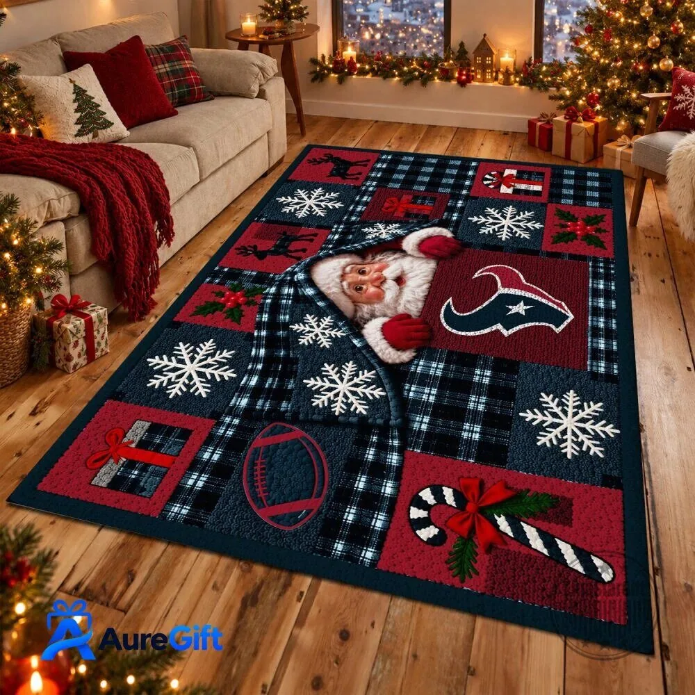 New England Patriots Santa Claus Christmas Holiday Area Rug