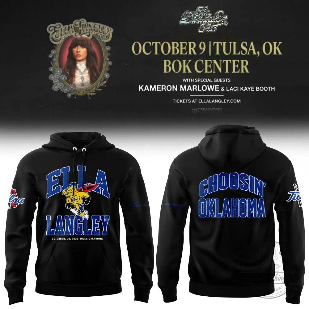 Ella Langley Tulsa Oklahoma Choosin’ Oklahoma Concert Tour Black Hoodie