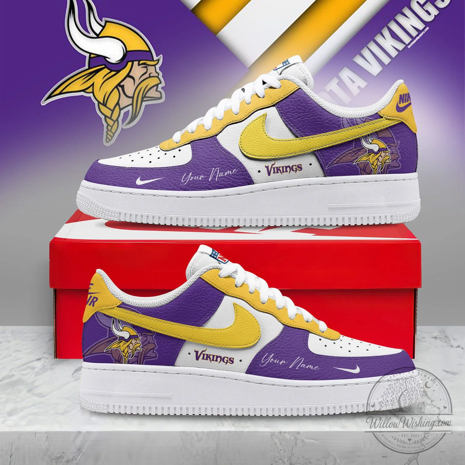 Minnesota Vikings Victory Pride Custom Name White and Purple Sneakers 5 Minnesota Vikings Victory Pride Custom Name White and Purple Sneakers
