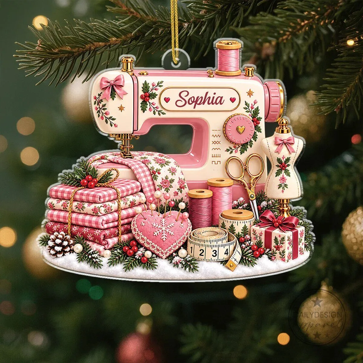 Personalized Sewing Machine Christmas Tree Ornament with Olivia Name 7 Personalized Sewing Machine Christmas Tree Ornament with Olivia Name