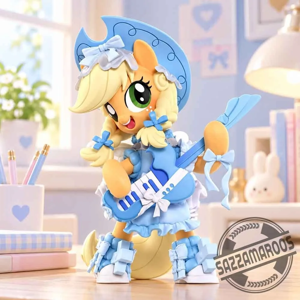 My Little Pony Applejack Blue Dress Keytar Figure 4 My Little Pony Applejack Blue Dress Keytar Figure