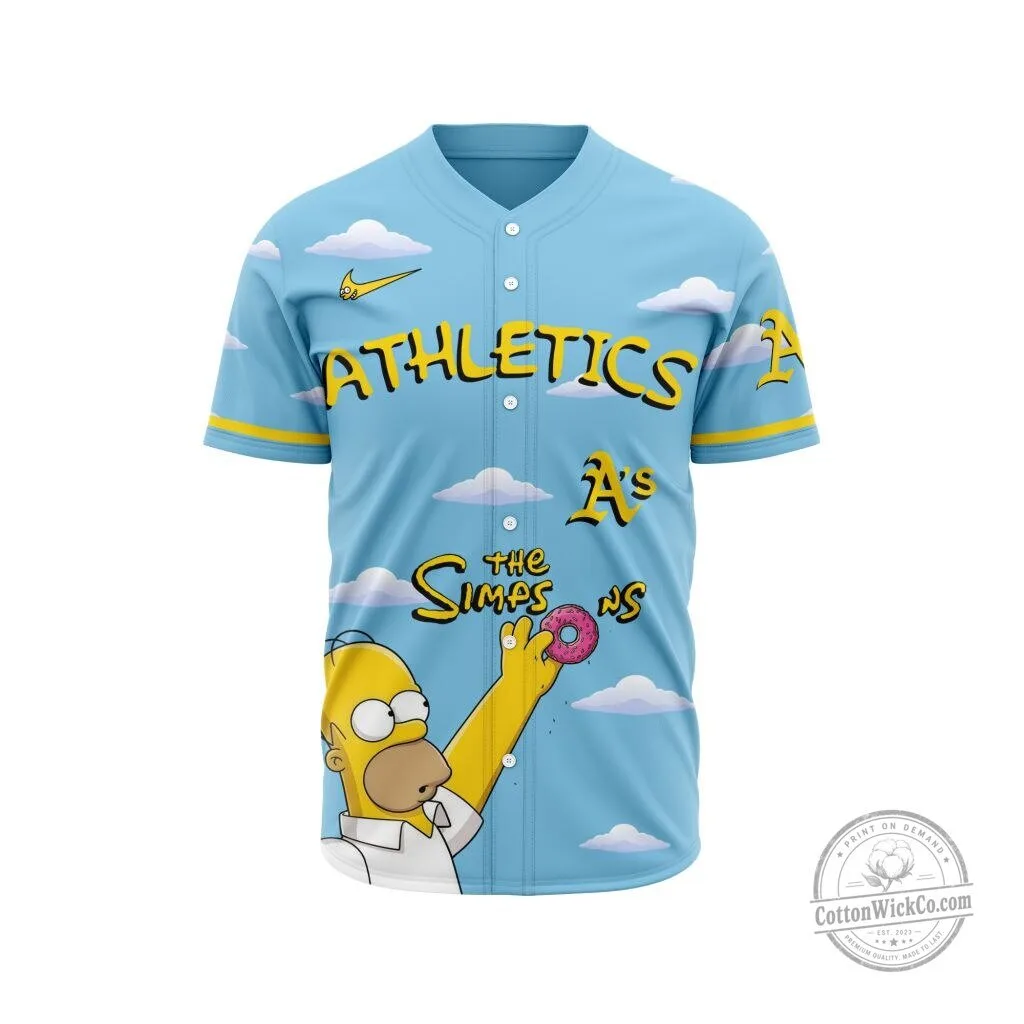 Homer Simpson Baseball Jersey from The Simpsons for Oakland Athletics Fans 4 Homer Simpson Baseball Jersey from The Simpsons for Oakland Athletics Fans
