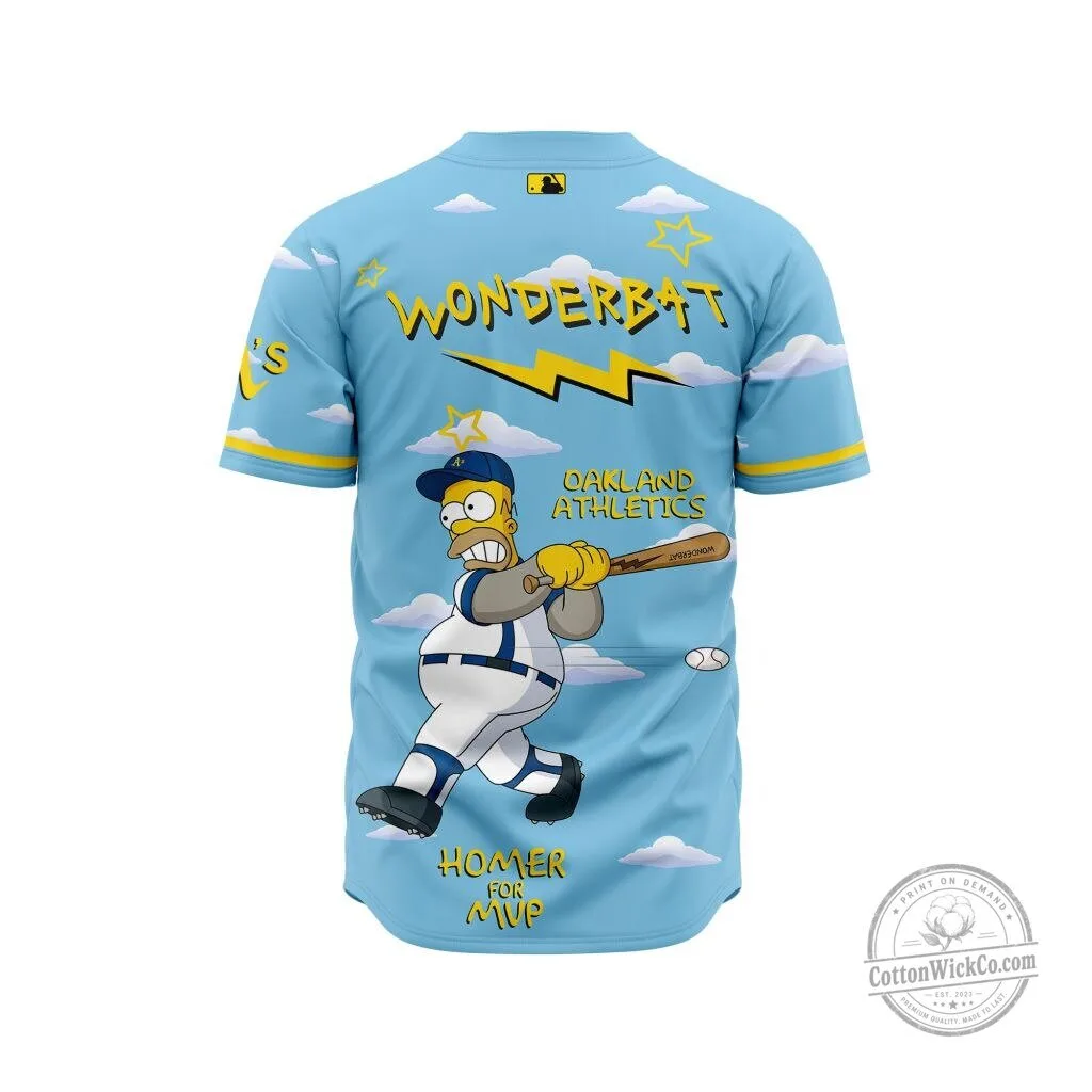 Homer Simpson Baseball Jersey from The Simpsons for Oakland Athletics Fans 5 Homer Simpson Baseball Jersey from The Simpsons for Oakland Athletics Fans