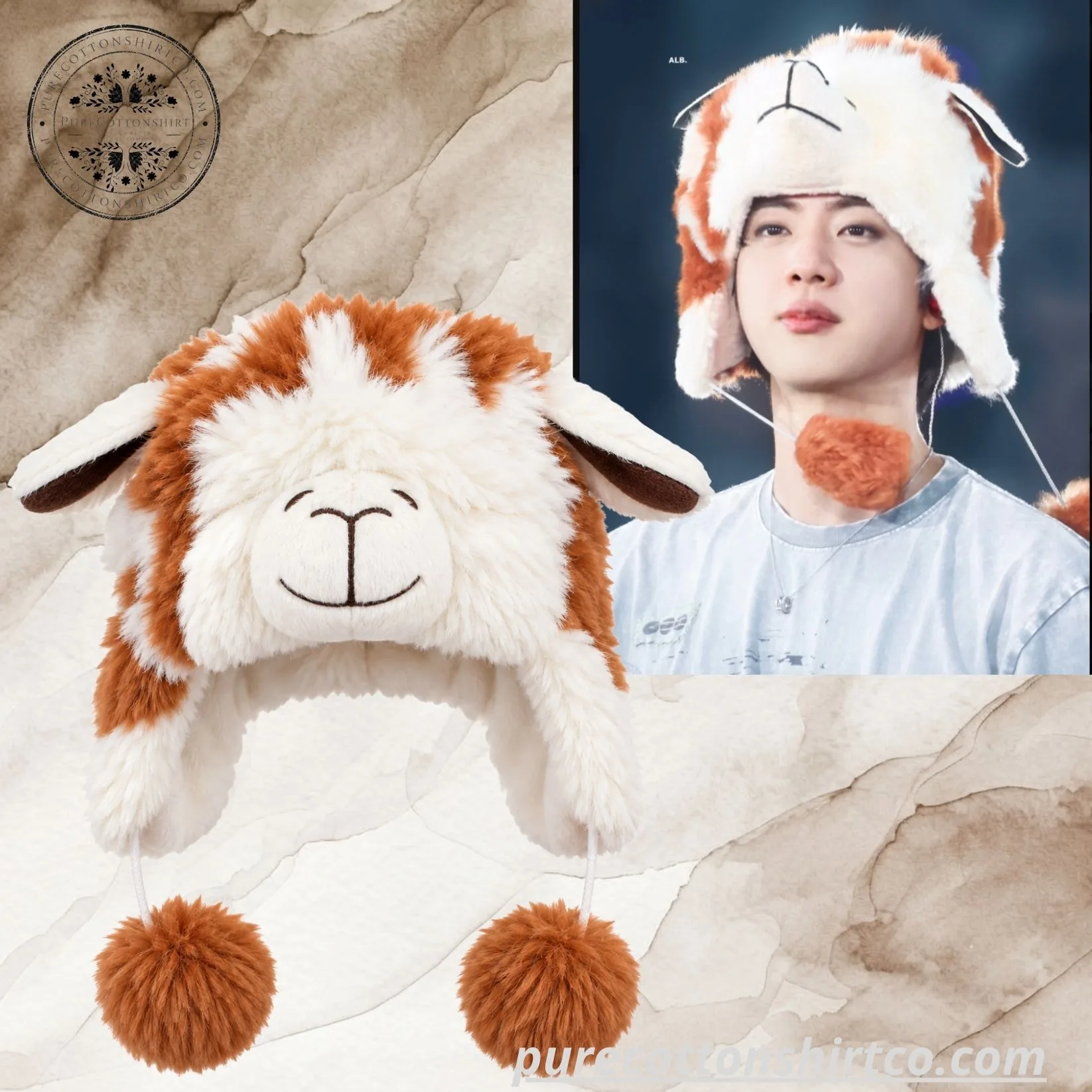 BTS JIN Alpaca Plush Hat 2026 - BTS WORLDTOUR ARIRANG LATAM
