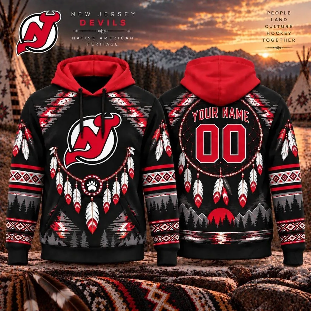 New Jersey Devils Native American Heritage Design Hoodie