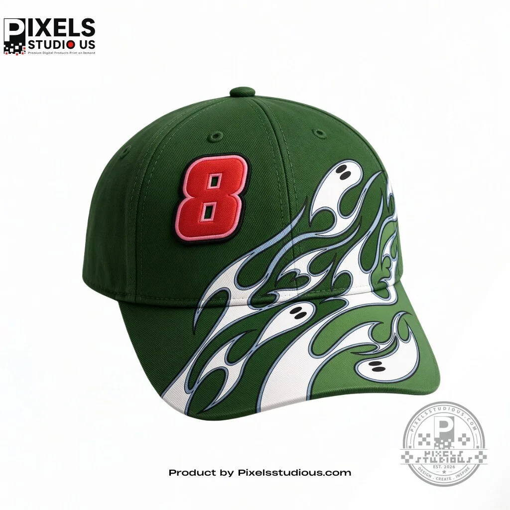 WNTD Ghost Flame Nascar Hat 4 WNTD Ghost Flame Nascar Hat 3D shirt or sports jersey with all-over print design