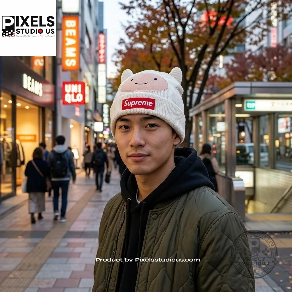 Supreme x Adventure Time Finn the Human Beanie Hat 8 Supreme x Adventure Time Finn the Human Beanie Hat 3D shirt or sports jersey with all-over print design