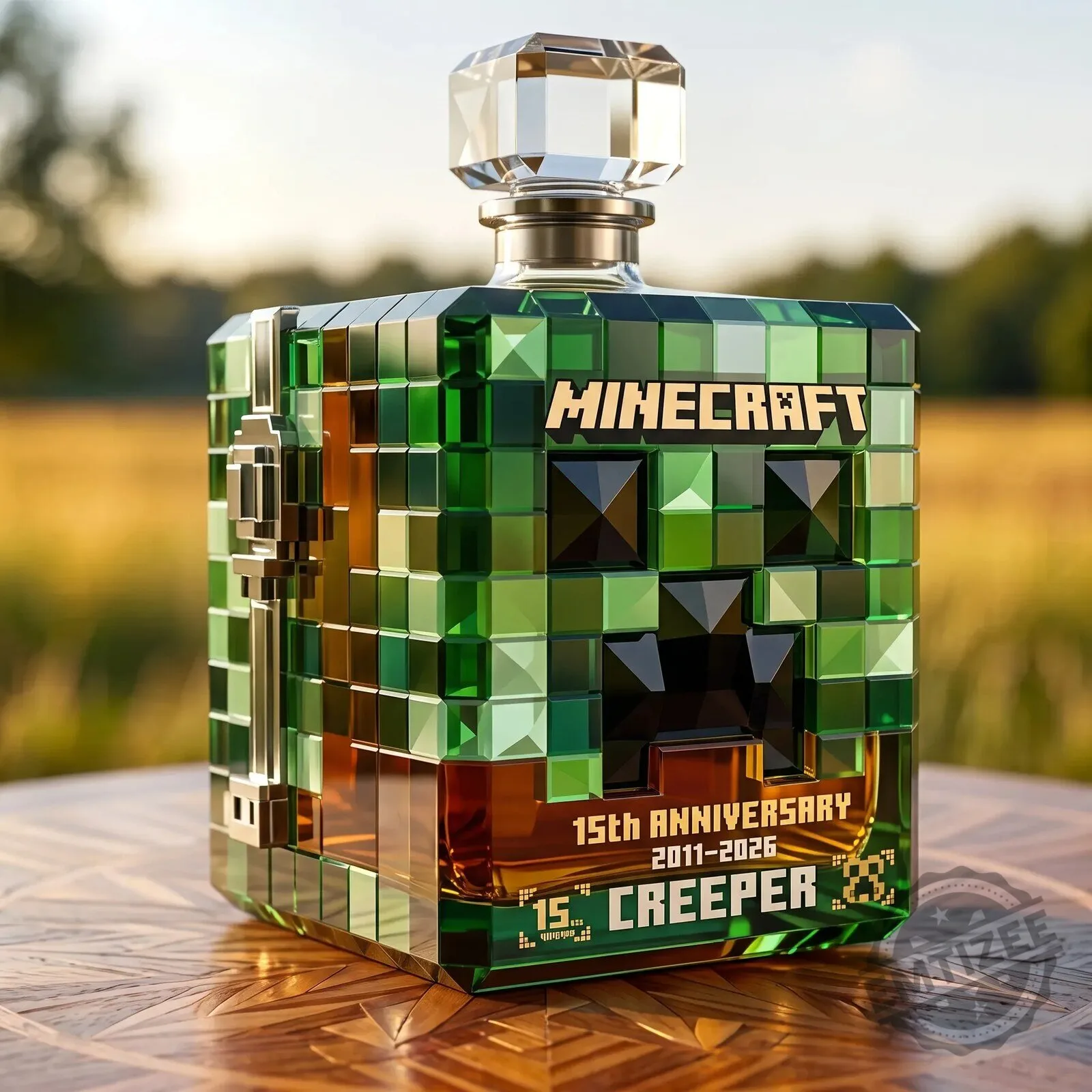 Minecraft 15th Anniversary Creeper Whiskey Decanter
