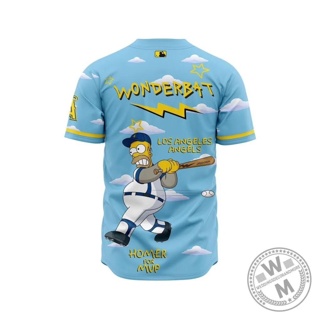 Homer Simpson Baseball Jersey featuring Los Angeles Angels and The Simpsons 5 Homer Simpson Baseball Jersey featuring Los Angeles Angels and The Simpsons