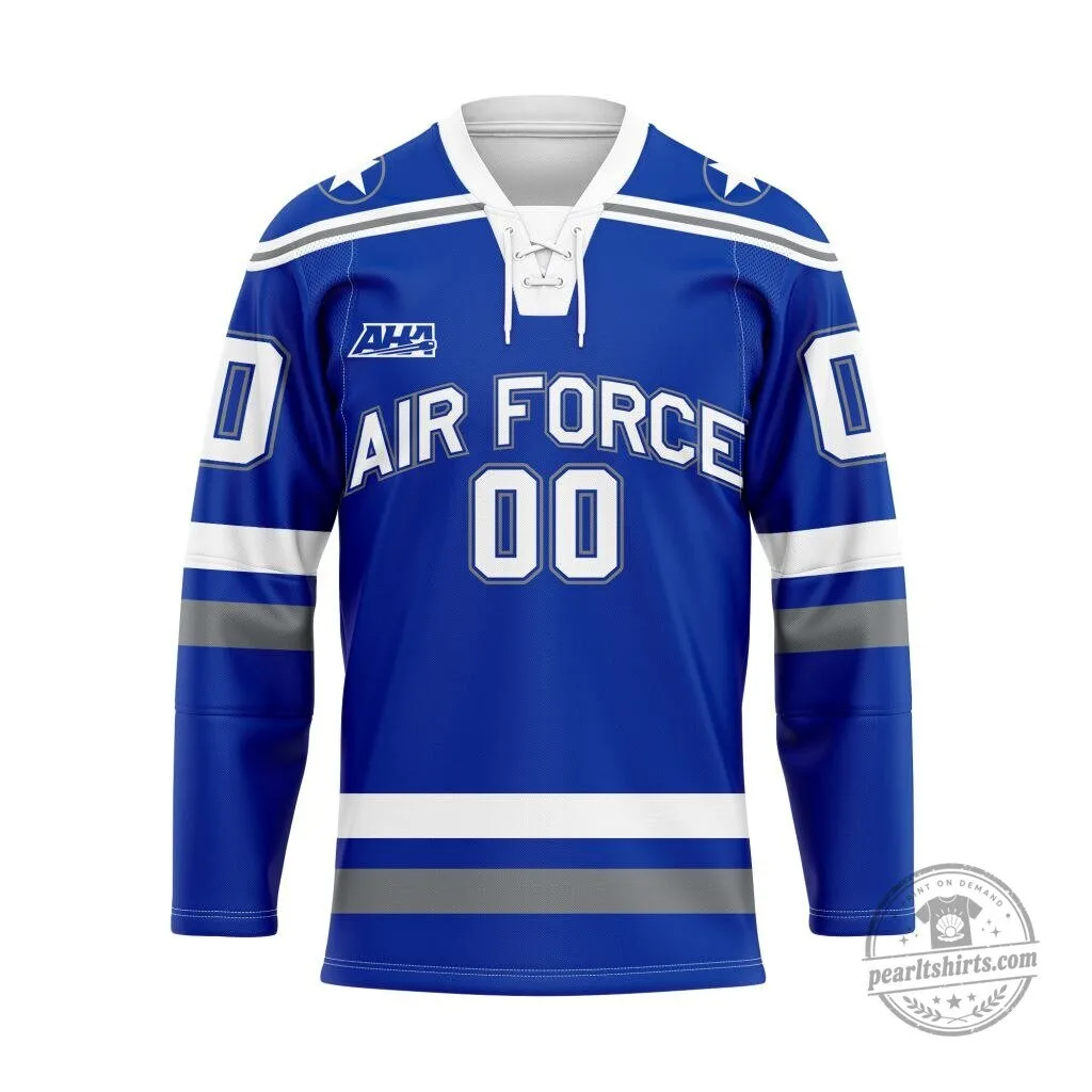 Air Force Falcons Personalized Blue Lace-Up Hockey Jersey