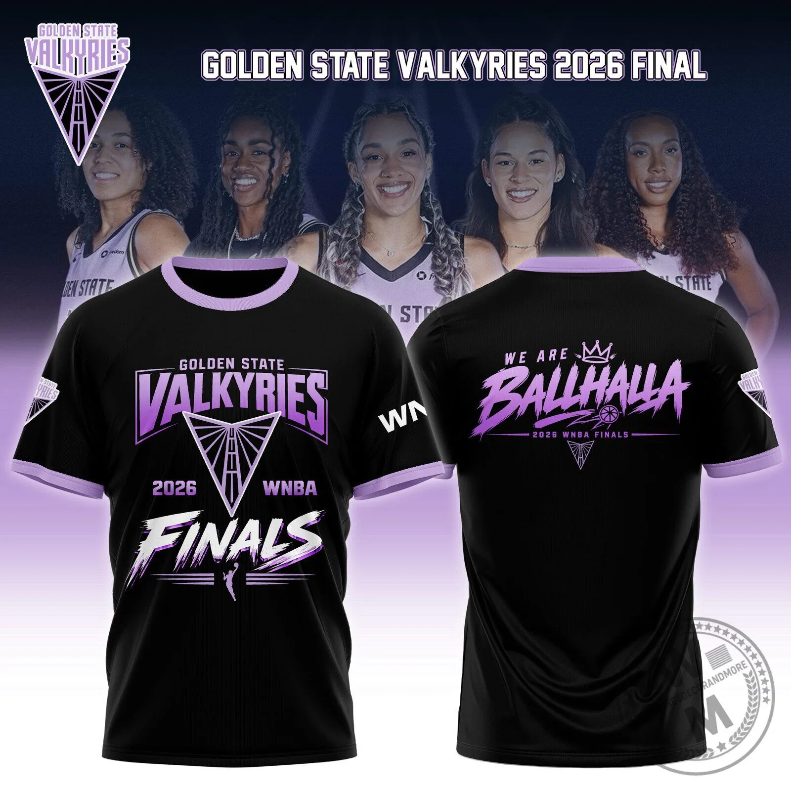 Golden State Valkyries 2026 WNBA Finals Black Fan Apparel T-Shirt
